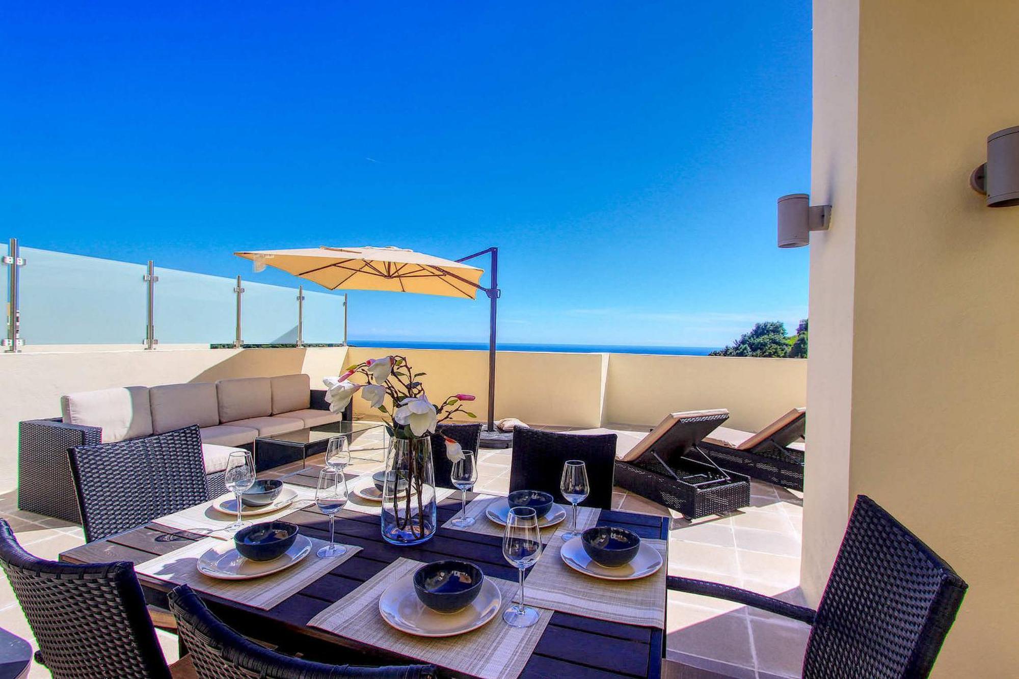 1090 Amazing Panorama Sea View Penthouse Large Terrace Heated Pool Gym Apartamento Marbella
